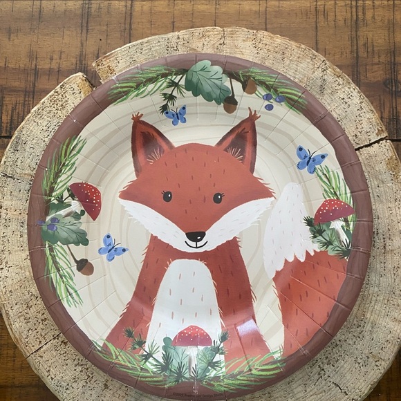 Woodland Animal Forest Animal Greenery Birthday Theme Cake Topper Decor - Picture 4 of 7